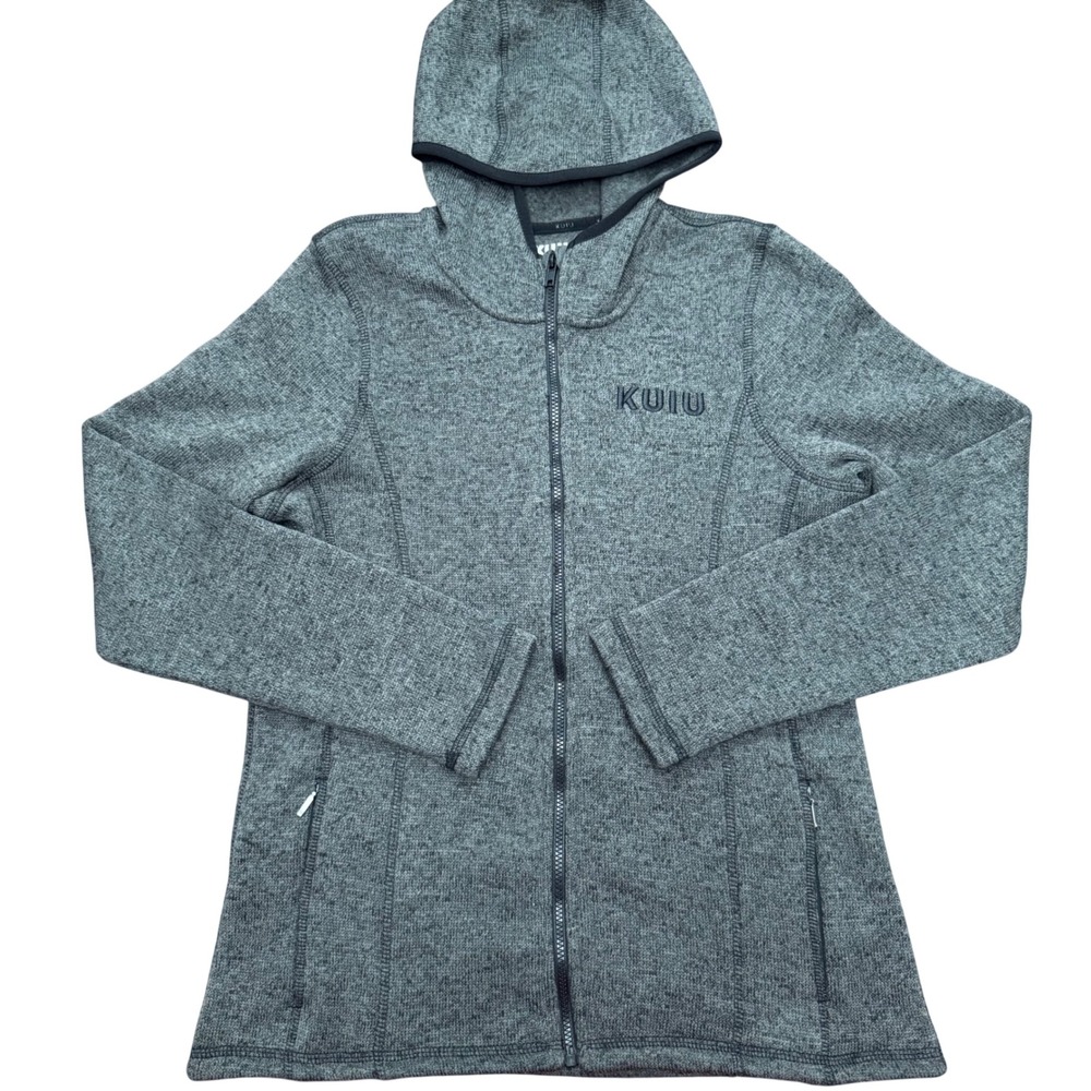 KUIU Base Camp Full Zip Hoodie Womens Large Gray High Loft Sweater Fleece Jacket